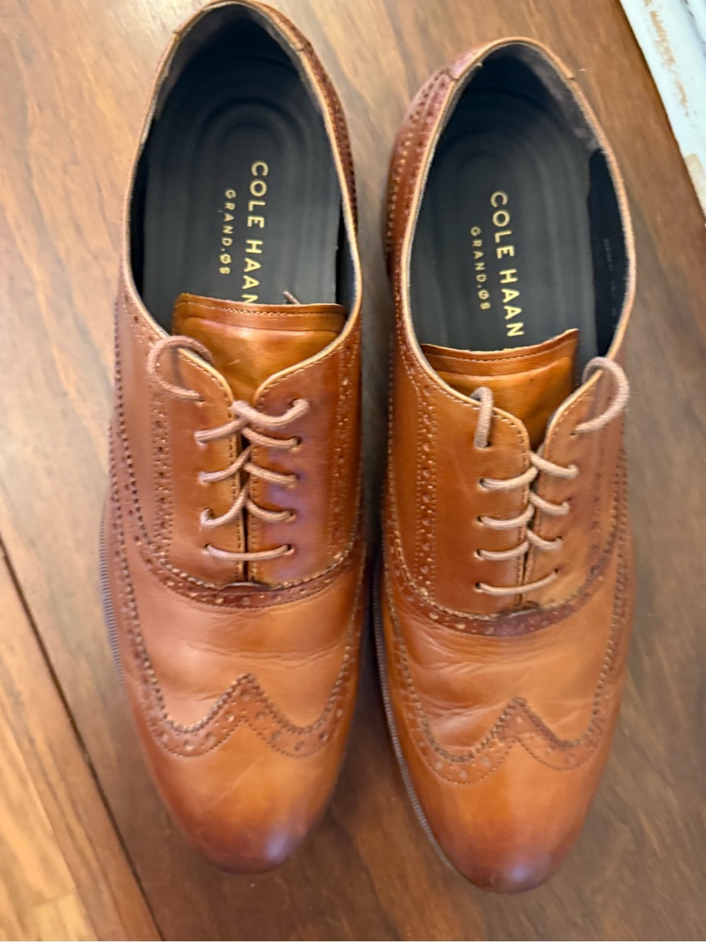 Cole Haan Tan/Brown Leather Wingtip Oxfords 10.5
